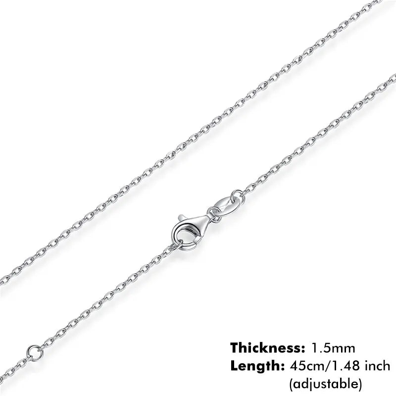 Classic Basic Chain 100% 925 Sterling Silver Lobster Clasp Adjustable Necklace Chain Fashion Jewelry for Women