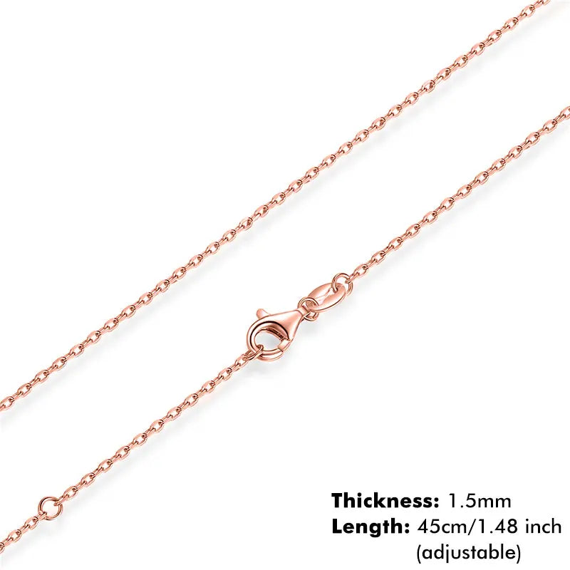 Classic Basic Chain 100% 925 Sterling Silver Lobster Clasp Adjustable Necklace Chain Fashion Jewelry for Women
