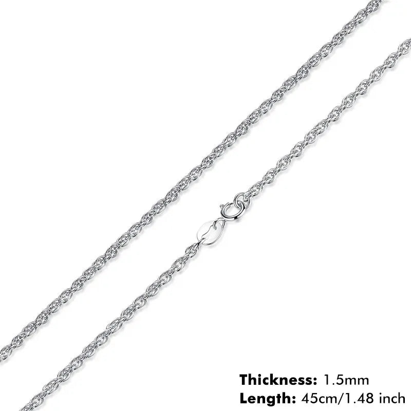 Classic Basic Chain 100% 925 Sterling Silver Lobster Clasp Adjustable Necklace Chain Fashion Jewelry for Women
