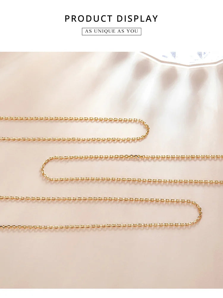 Classic Basic Chain 100% 925 Sterling Silver Lobster Clasp Adjustable Necklace Chain Fashion Jewelry for Women