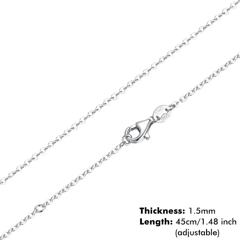 Classic Basic Chain 100% 925 Sterling Silver Lobster Clasp Adjustable Necklace Chain Fashion Jewelry for Women