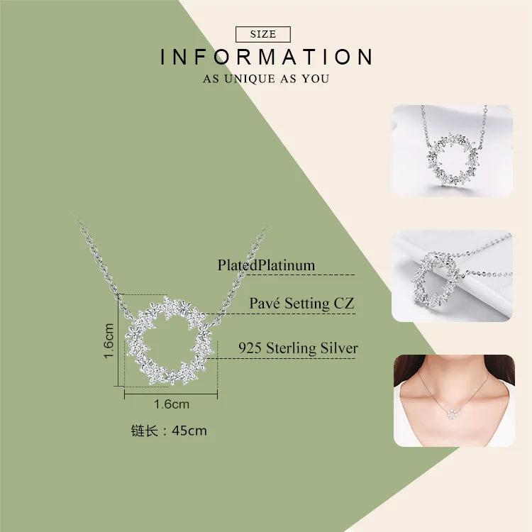 Elegant 925 Sterling Silver Shining Stackable Star Round Shape Pendants Necklaces Women Wedding Jewelry Collar BSN028