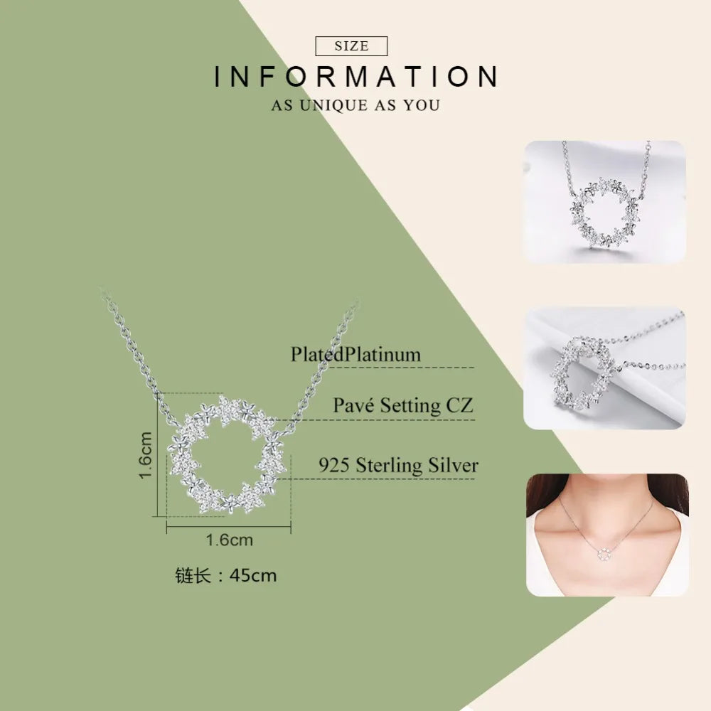 Elegant 925 Sterling Silver Shining Stackable Star Round Shape Pendants Necklaces Women Wedding Jewelry Collar BSN028
