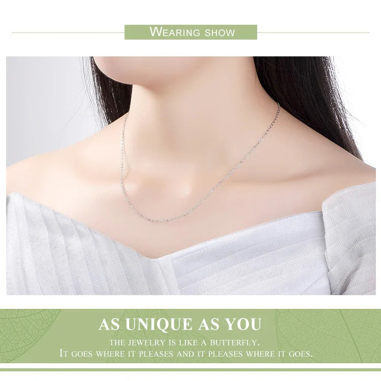 Classic Basic Chain 100% 925 Sterling Silver Lobster Clasp Adjustable Necklace Chain Fashion Jewelry for Women