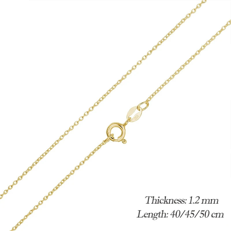Classic Basic Chain 100% 925 Sterling Silver Lobster Clasp Adjustable Necklace Chain Fashion Jewelry for Women