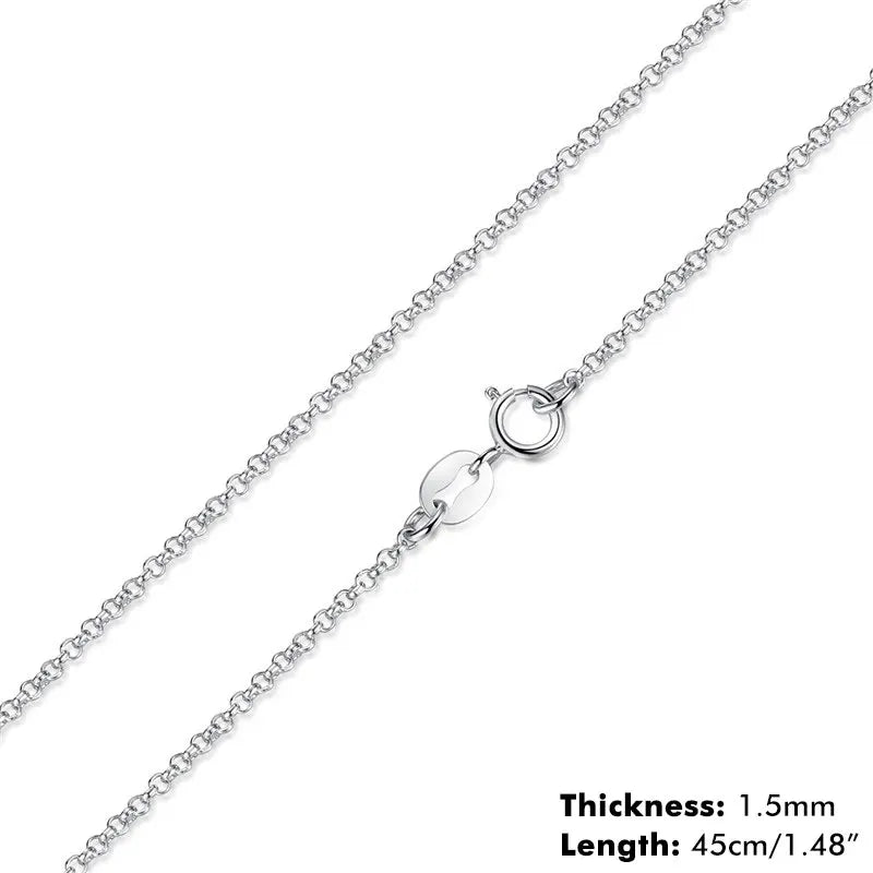 Classic Basic Chain 100% 925 Sterling Silver Lobster Clasp Adjustable Necklace Chain Fashion Jewelry for Women
