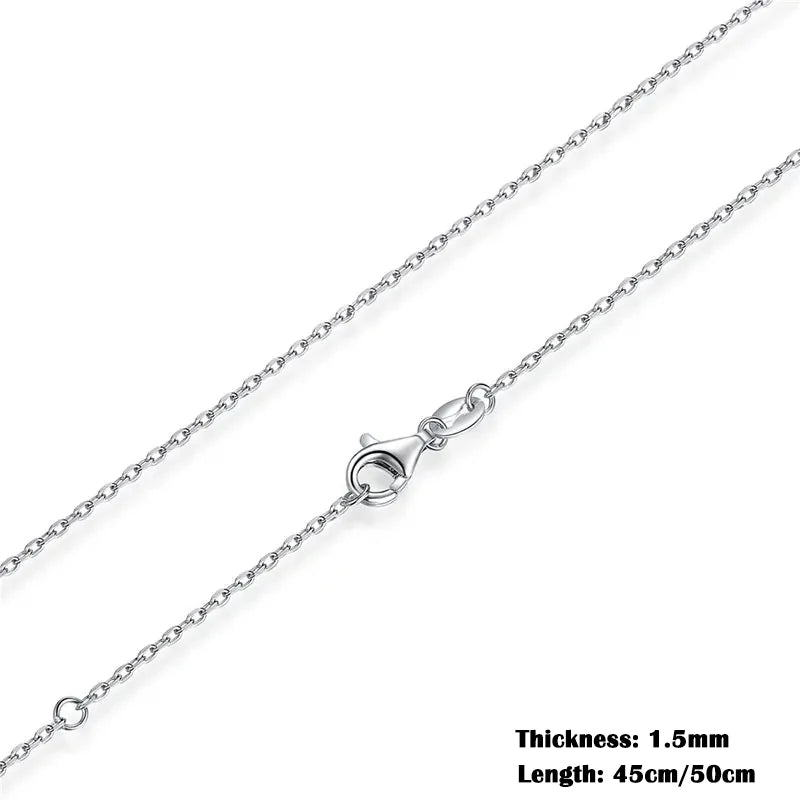 Classic Basic Chain 100% 925 Sterling Silver Lobster Clasp Adjustable Necklace Chain Fashion Jewelry for Women