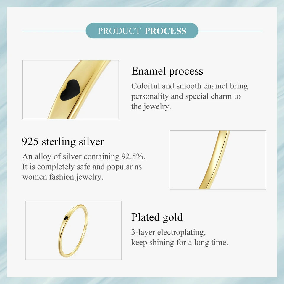 925 Sterling Silver Simple Carve Heart Wedding Band Stackable Promise Ring for Her 2 Colors Size 5-10