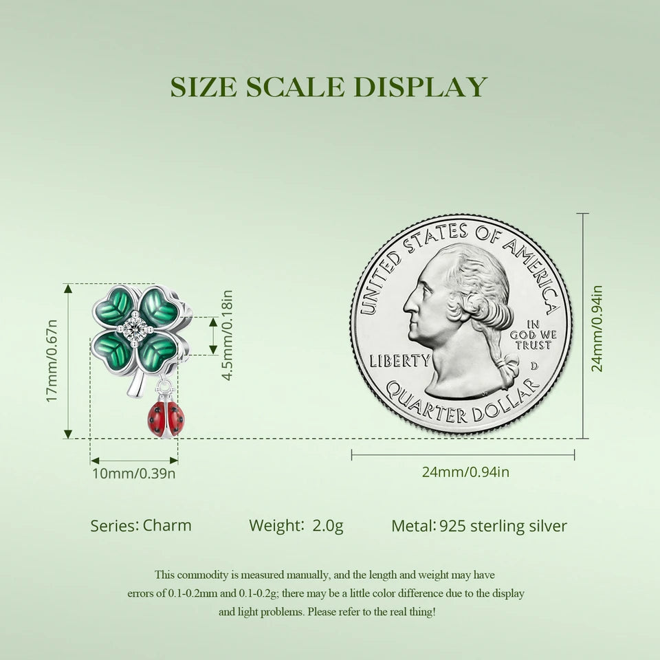 100%925 Sterling Silver Four-Leaf Clover Pendant Charm For Women Fit Bracelet DIY Necklace Jewelry Birthday Party Gift