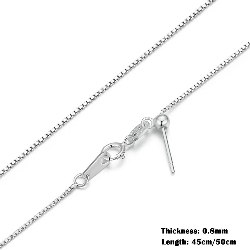 Classic Basic Chain 100% 925 Sterling Silver Lobster Clasp Adjustable Necklace Chain Fashion Jewelry for Women