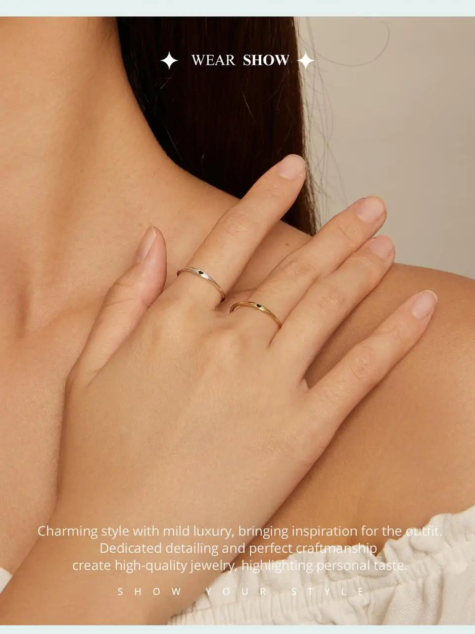 925 Sterling Silver Simple Carve Heart Wedding Band Stackable Promise Ring for Her 2 Colors Size 5-10