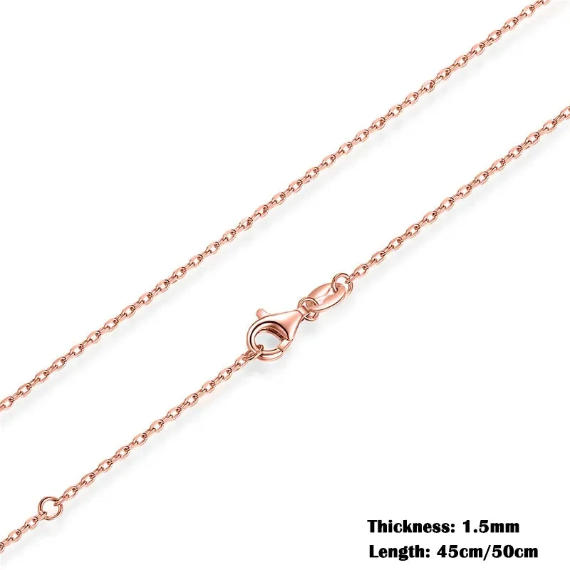 Classic Basic Chain 100% 925 Sterling Silver Lobster Clasp Adjustable Necklace Chain Fashion Jewelry for Women