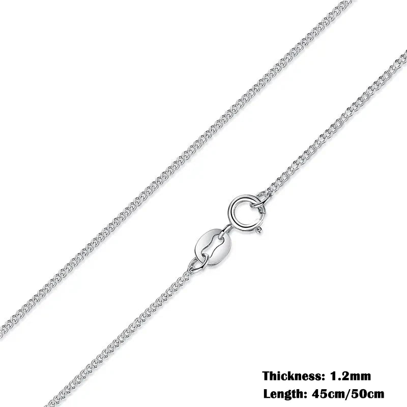 Classic Basic Chain 100% 925 Sterling Silver Lobster Clasp Adjustable Necklace Chain Fashion Jewelry for Women