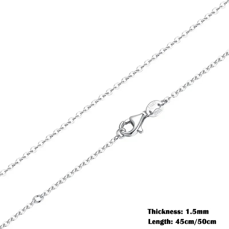 Classic Basic Chain 100% 925 Sterling Silver Lobster Clasp Adjustable Necklace Chain Fashion Jewelry for Women