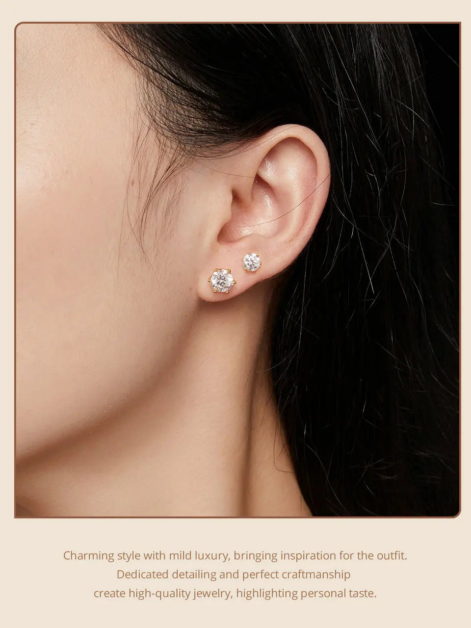 Moissanite Wedding Stud Earrings, White Gold Plated Brilliant Round Cut Lab Created Diamond 925 Silver Earrings for Women
